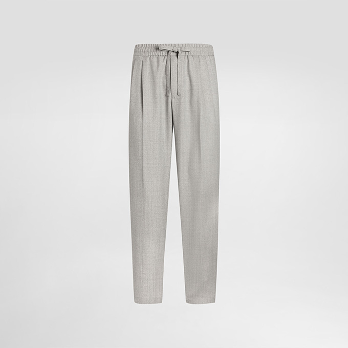 dolce & gabbana drawstring wool straight leg casual trouser